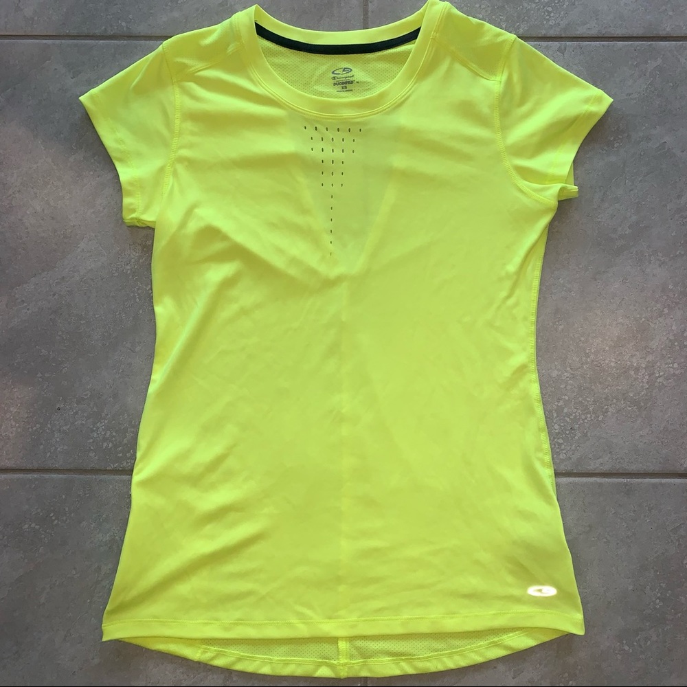Champion Neon Yellow Duo Dry Athletic T-Shirt Women’s Size XS